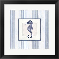 Framed 'Sanibel Shell IV Navy' border=