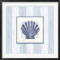 Framed Sanibel Shell I Navy