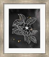 Framed Indigo Blooms I Black