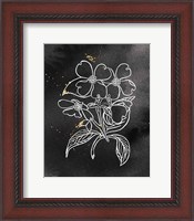 Framed Indigo Blooms III Black