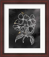 Framed Indigo Blooms III Black