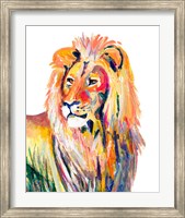 Framed Colorful Lion on White