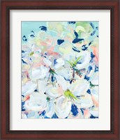 Framed White Orchids on Blue
