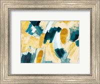 Framed Gold and Teal Afterglow