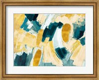 Framed Gold and Teal Afterglow