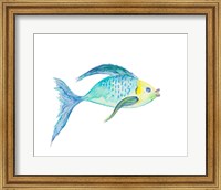 Framed 'Yellow and Blue Fish I' border=