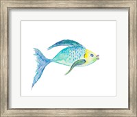 Framed 'Yellow and Blue Fish I' border=