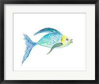 Yellow and Blue Fish I Framed Print
