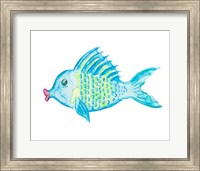 Framed 'Yellow and Blue Fish II' border=