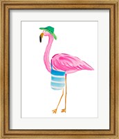 Framed Beach Flamingo I
