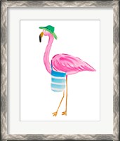 Framed Beach Flamingo I