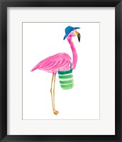 Framed 'Beach Flamingo II' border=