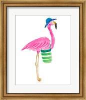 Framed Beach Flamingo II