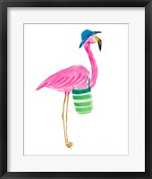 Framed Beach Flamingo II