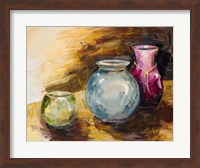 Framed Jeweled Vases