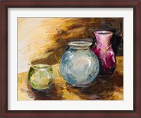 Framed Jeweled Vases
