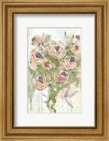 Framed Blush and Green Floral