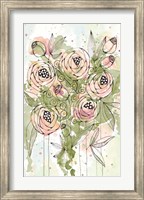 Framed Blush and Green Floral