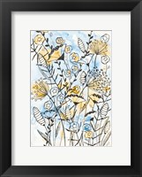 Framed Yellow and Blue Blooms II