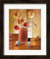 Framed 'Afternoon Poppy Still Life I' border=