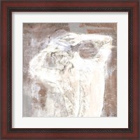 Framed 'Neutral Figure on Abstract Square I' border=