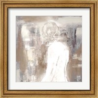 Framed 'Neutral Figure on Abstract Square II' border=