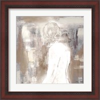 Framed 'Neutral Figure on Abstract Square II' border=