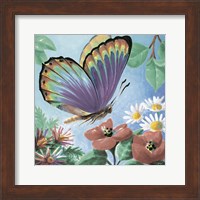 Framed Butterfly Flowers I