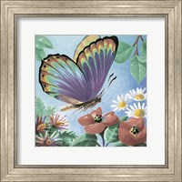 Framed Butterfly Flowers I