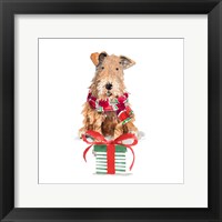Framed Christmas Airedale Terrier