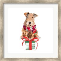 Framed Christmas Airedale Terrier