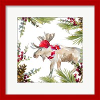 Framed Holiday Moose