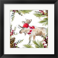 Holiday Moose Framed Print