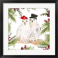 Framed 'Holiday Owls' border=
