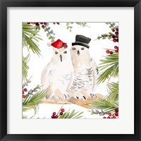 Framed 'Holiday Owls' border=