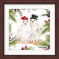 Framed Holiday Owls