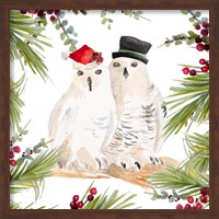 Framed Holiday Owls