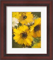 Framed Bright Yellow Sunflowers