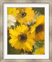 Framed Bright Yellow Sunflowers