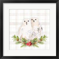 Framed Holiday Woodland Garland on Plaid IV