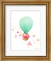 Framed Hot Air Balloon With Butterflies