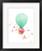 Framed Hot Air Balloon With Butterflies