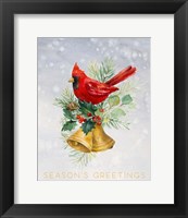 Framed Northern Cardinal Seasons Greetings