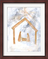 Framed Nativity Silver and Gold