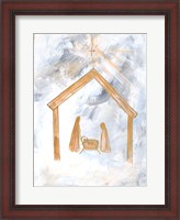 Framed Nativity Silver and Gold