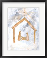 Framed Nativity Silver and Gold