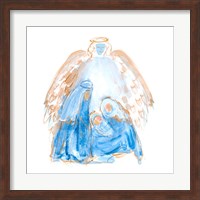 Framed Blue and Gold Nativity II