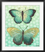 Framed Butterfly Duo in Teal