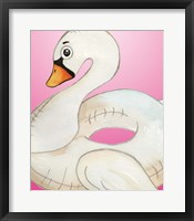 Framed Swan Float on Pink