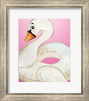 Framed Swan Float on Pink